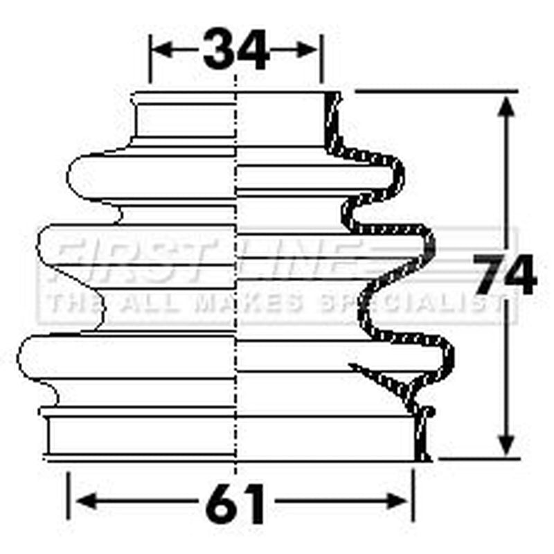 First Line Drive Shaft Bellow Kit Rear Left fits BMW 7 2001-2008