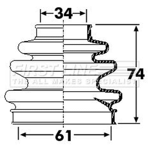 First Line Drive Shaft Bellow Kit Rear Left fits BMW 7 2001-2008