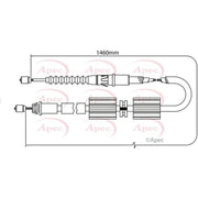 Apec Handbrake Cable Left Rear fits Ford Mondeo 1993-2000 1.6 1.8 2.0 2.5
