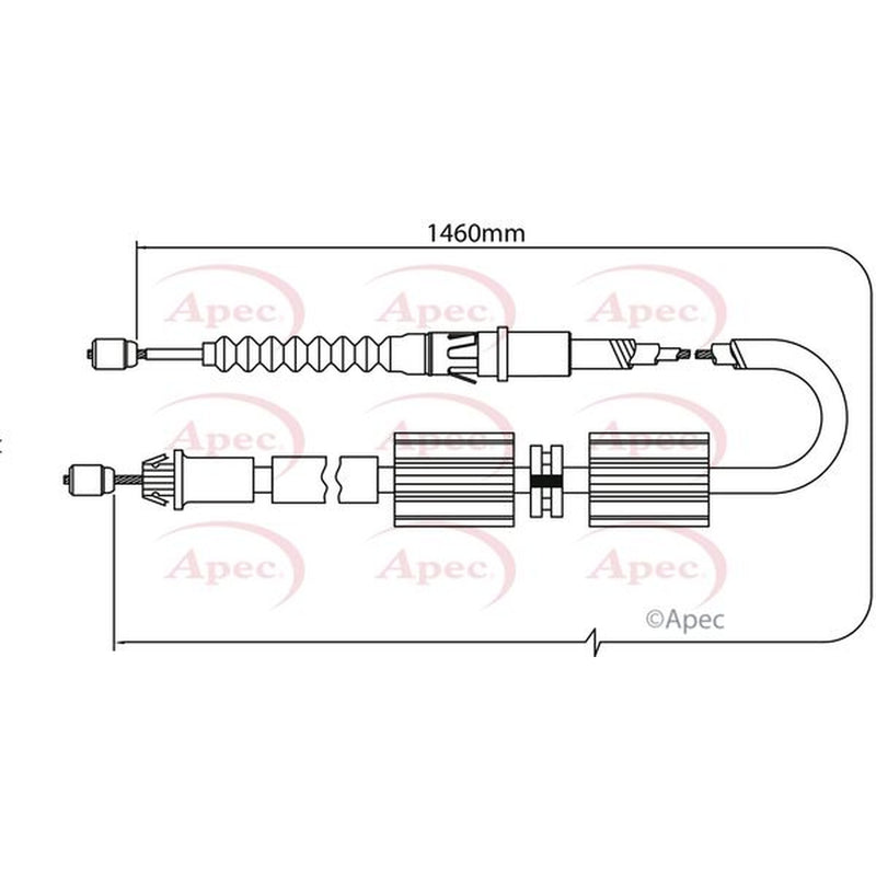 Apec Handbrake Cable Left Rear fits Ford Mondeo 1993-2000 1.6 1.8 2.0 2.5
