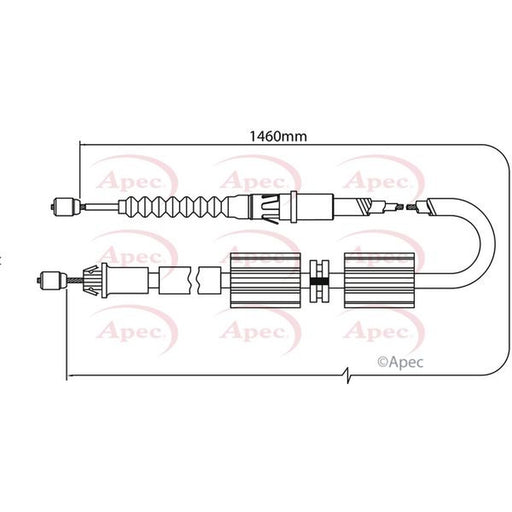 Apec Handbrake Cable Left Rear fits Ford Mondeo 1993-2000 1.6 1.8 2.0 2.5