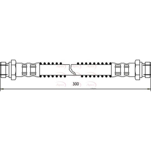 Apec Brake Hydraulic Hose Line Rear Right fits Hyundai Amica 1998-2003 1.0