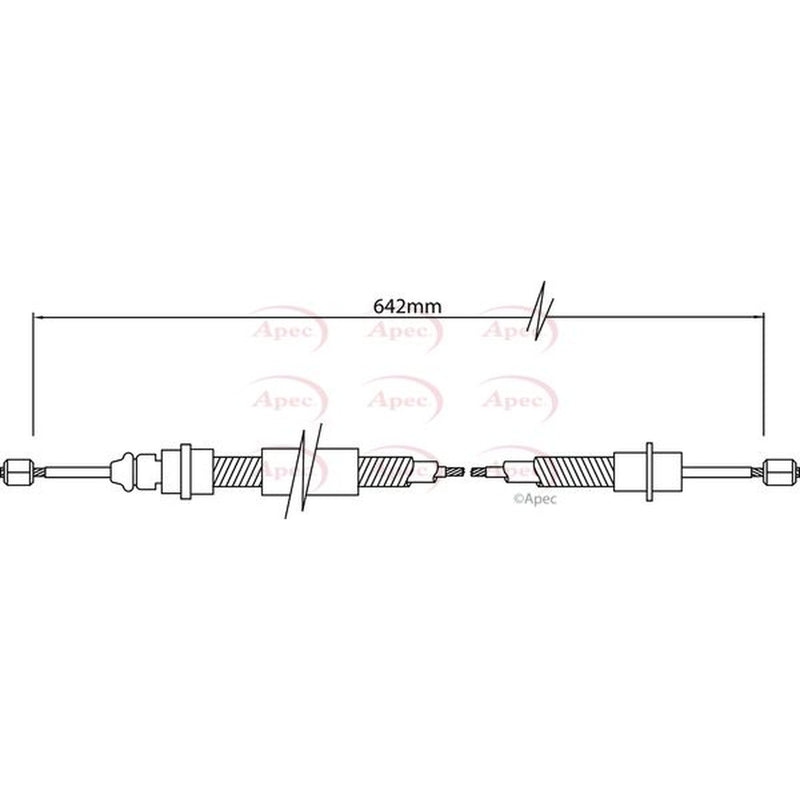 Apec Handbrake Cable Right Rear fits Peugeot 406 1995-2004