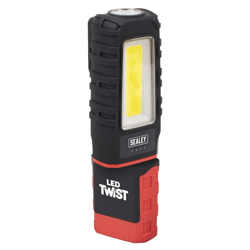 Sealey LED Twist Rechargeable Inspection Light 5W COB & 1W SMD LED601 Sealey - Dynamic Drive