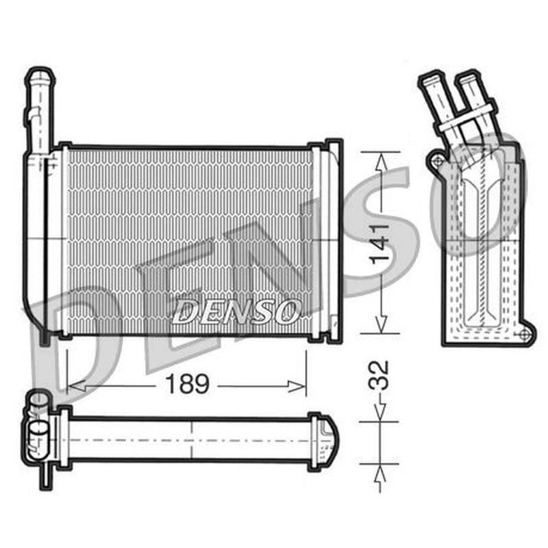Denso Heater Matrix Core Heat Exchanger fits Ford Fiesta 1976-1983