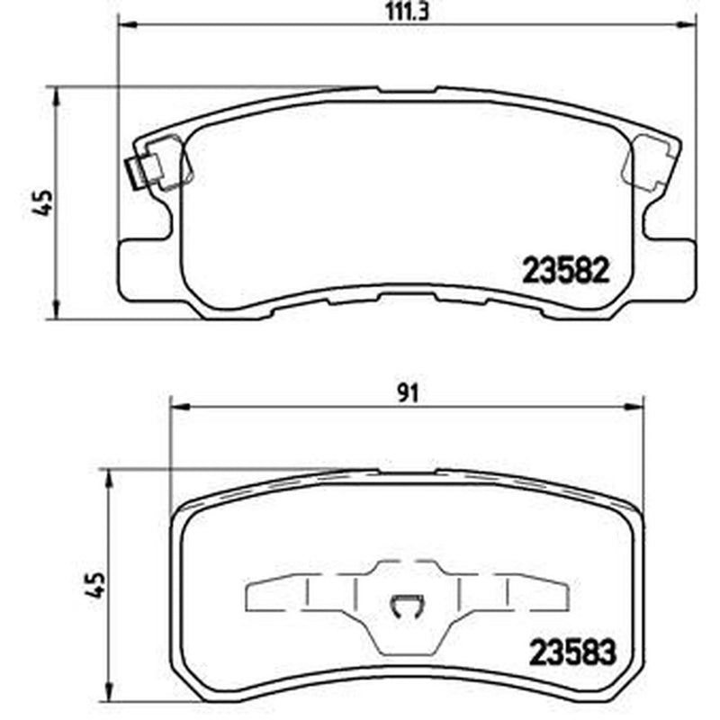 Brembo 4 x Rear Brake Pad Set fits Baic Senova X65 2015 on 2.0