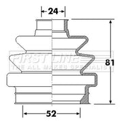 First Line Drive Shaft Bellow Kit Rear Left fits Opel Omega B 1994-2000 2.0