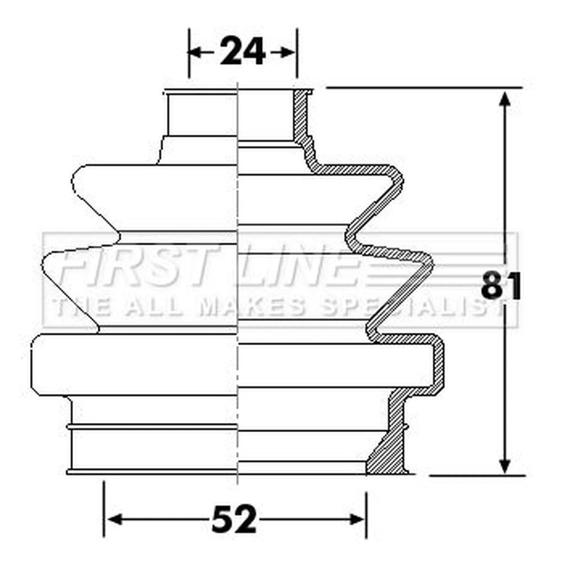 First Line Drive Shaft Bellow Kit Rear Left fits Opel Omega B 1994-2000 2.0