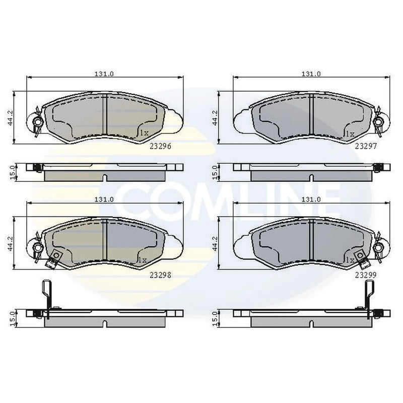 Comline 4 x Front Brake Pad Set fits Subaru Justy 1995-2003 1.3