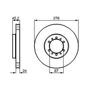 Bosch Front Brake Vented Discs & Pads fits Mitsubishi L200 1996-2007 2.4 2.5