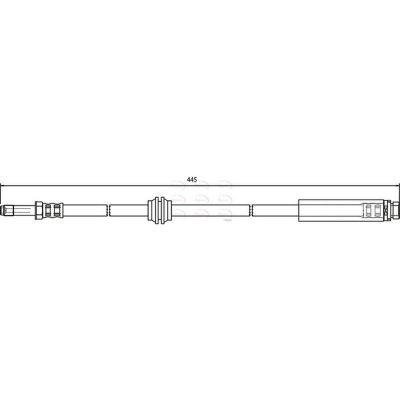 Apec Brake Hydraulic Hose Line Rear fits Ford Focus C-Max 2003-2007 1.6 1.8 2.0