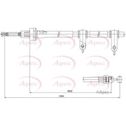 Apec Handbrake Cable Left Rear fits Suzuki Carry 2000 on 1.3