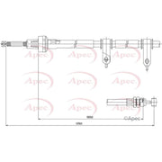 Apec Handbrake Cable Left Rear CAB1567