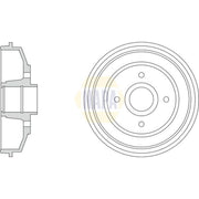 NAPA Brake Drum Assembly Rear fits Dacia Logan II 2012-2013 1.5 1.6