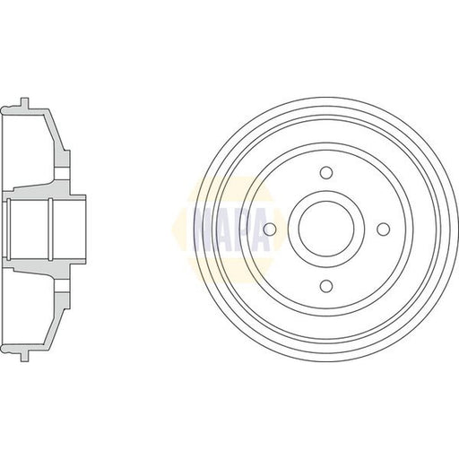 NAPA Brake Drum Assembly Rear fits Dacia Logan II 2012-2013 1.5 1.6