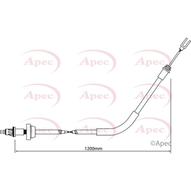 Apec Handbrake Cable Front fits Ford Transit 2006-2014 2.2 2.3 2.4 3.2