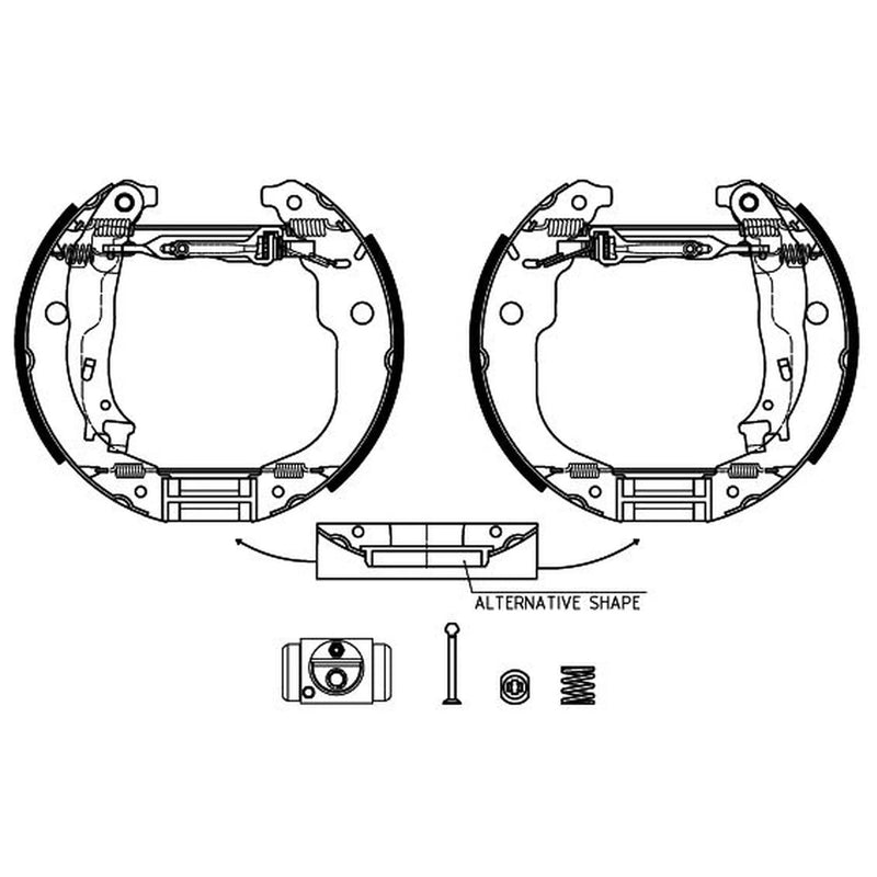 Mintex Brake Shoe Set Axle Kit fits Citroën Berlingo First 1998-2005 1.9