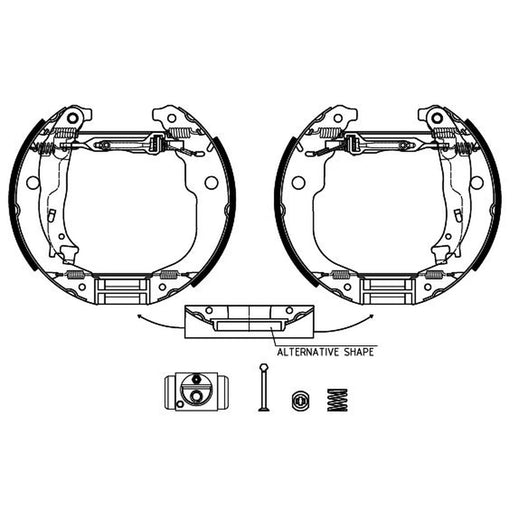 Mintex Brake Shoe Set Axle Kit fits Citroën Berlingo First 1998-2005 1.9
