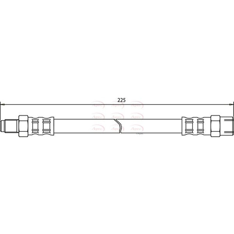 Apec Brake Hydraulic Hose Line Rear fits Audi 100 C3 1982-1987 1.8 2.2