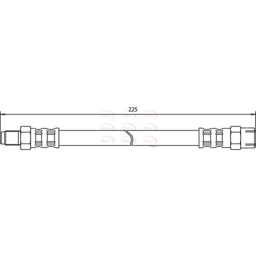 Apec Brake Hydraulic Hose Line Rear fits Audi 100 C3 1982-1987 1.8 2.2