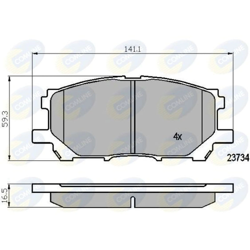 Comline 4 x Front Brake Pad Set fits Lexus Rx 2003-2008