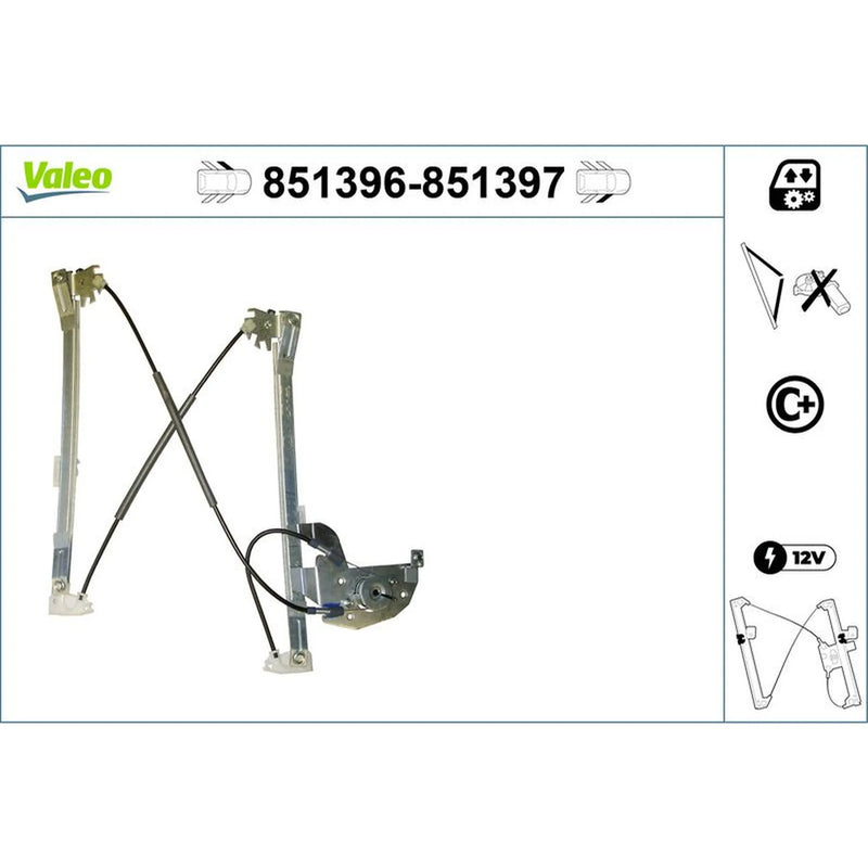 Valeo Electric Window Regulator Lifter Left Front 851396