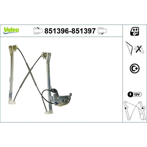 Valeo Electric Window Regulator Lifter Left Front 851396