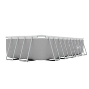Dellonda Steel Frame Rectangular Swimming Pool - Step Ladder & Filter Pump 21ft Dellonda - Dynamic Drive
