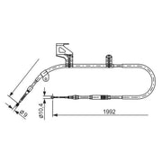 Bosch Handbrake Cable Left Rear fits Skoda Superb I 2001-2008