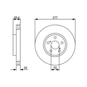 Bosch Front Brake Vented Discs & Pads fits Toyota Avensis 2003-2008 1.6 1.8 2.0
