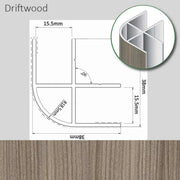 Corner Profile Driftwood Finish 38 x 38 x 2200mm Morland - NN4 Online
