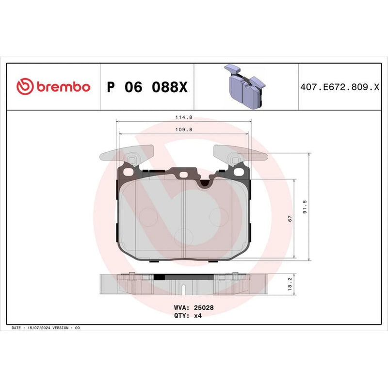Brembo Xtra Front & Rear Pads fits BMW I8 2014-2018