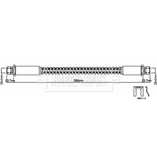 Borg & Beck Brake Hydraulic Hose Line Front Right BBH8152