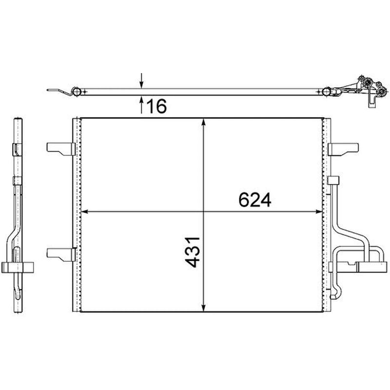 Mahle Air Conditioning Condenser fits Ford Kuga I 2008-2012 2.0 2.5