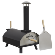 Dellonda Portable Wood-Fired 14" Pizza Oven and Smoking Oven Black/Stainless Steel Dellonda  - Dynamic Drive