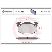 Brembo 4 x Rear Brake Pad Set fits Citroën Saxo 1996-2004 1.6