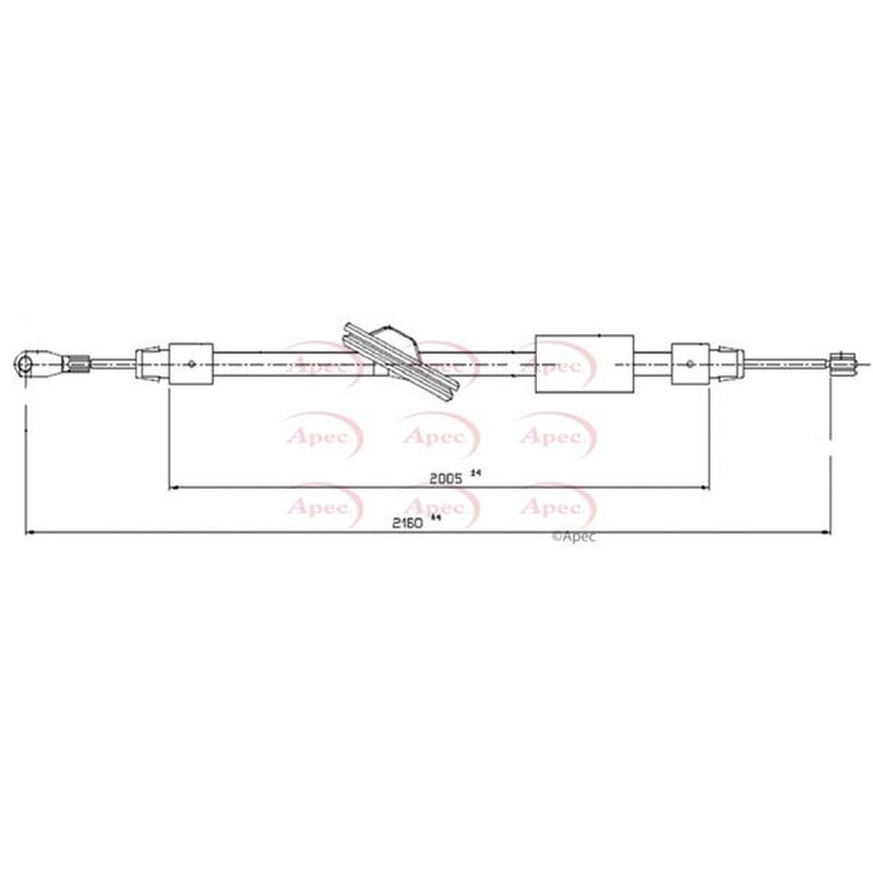 Apec Handbrake Cable Centre fits Mercedes-Benz C-Class 2000-2008