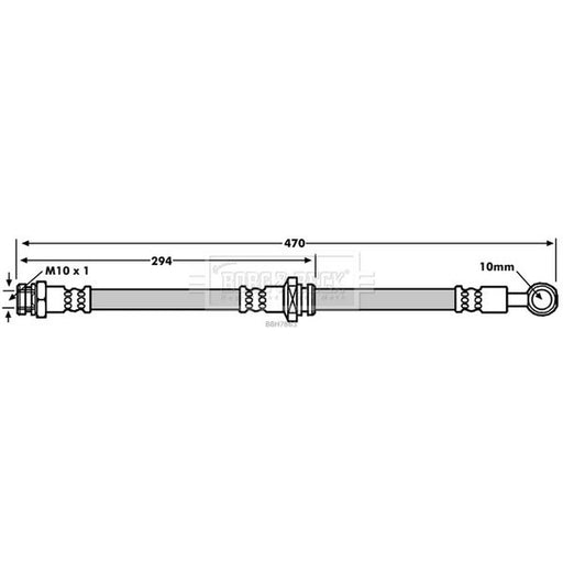 Borg & Beck Brake Hydraulic Hose Line Front Right BBH7863