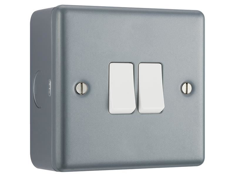 Masterplug Metal Clad 2-Gang 2-Way Light Switch Masterplug - Dynamic Drive
