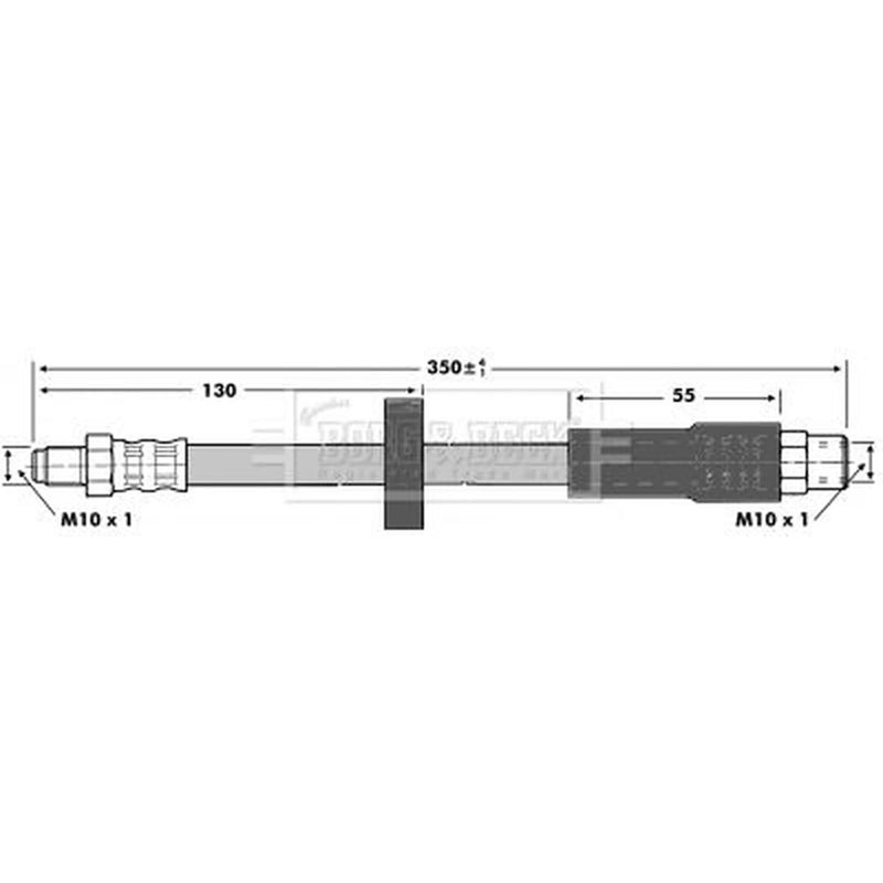Borg & Beck Brake Hydraulic Hose Line Rear Right BBH6916