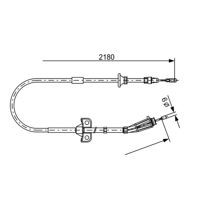 Bosch Handbrake Cable Right Rear fits Volvo XC90 I 2002-2014 2.5 3.2
