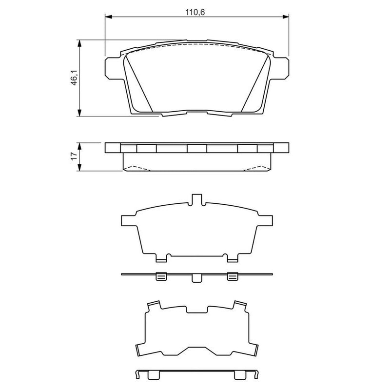 Bosch Front & Rear Pads fits Mazda CX-7 2007-2013 2.2 2.3