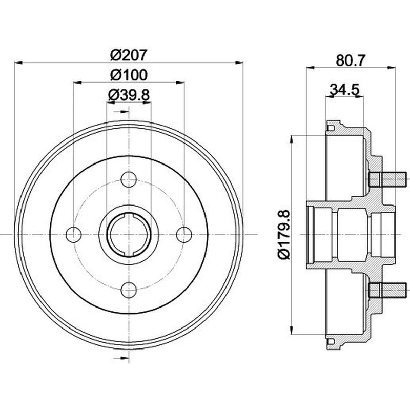 Mintex Brake Drum Assembly Rear fits Toyota Corsa 1990-1994 1.3