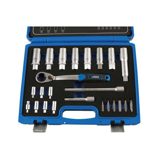 Laser Shock Absorber & MacPherson Strut Tool Kit 24pc 7673 Laser - Dynamic Drive