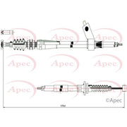 Apec Handbrake Cable Left Rear fits Mazda MX-5 1990-1998 1.6 1.8