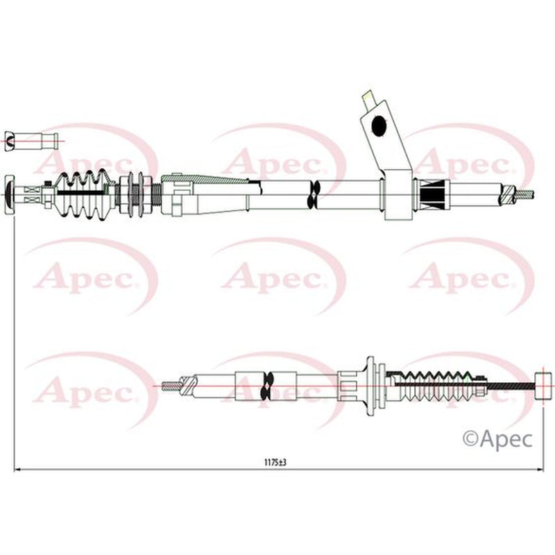 Apec Handbrake Cable Left Rear fits Mazda MX-5 1990-1998 1.6 1.8