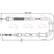 Apec Handbrake Cable Left Rear fits Fiat Grande Punto 2005 on 1.2