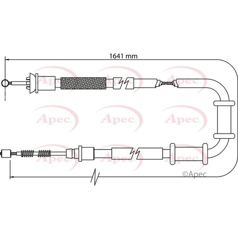 Apec Handbrake Cable Left Rear fits Fiat Grande Punto 2005 on 1.2