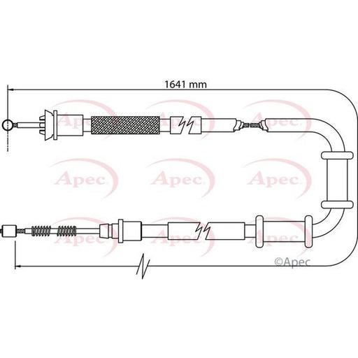 Apec Handbrake Cable Left Rear fits Fiat Grande Punto 2005 on 1.2
