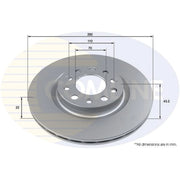 Comline 2 x Vented Rear Brake Discs ADC2883V-x2